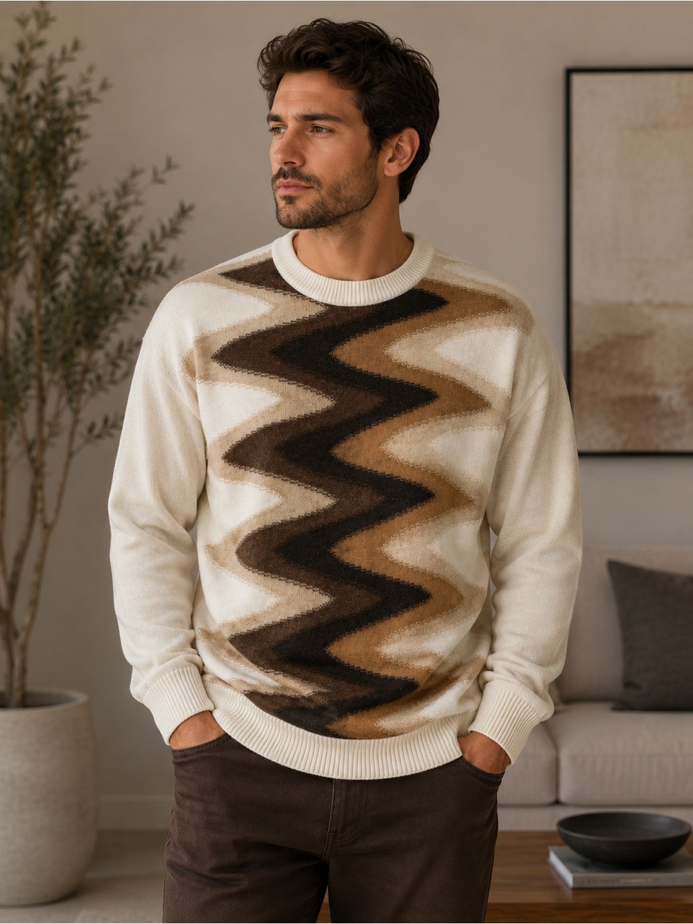 Vintage 1990s Protege Collection Textured 3D knit Sweater XL